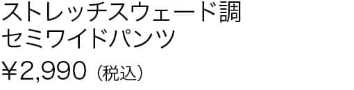 ストレッチスウェード調セミワイドパンツ