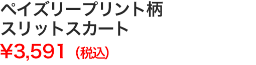  ペイズリープリント柄スリットスカート