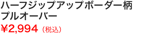 ハーフジップアップボーダー柄プルオーバー