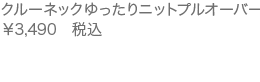 クルーネックゆったりニットプルオーバー